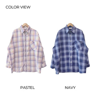 Oversized check shirt (2 colors)