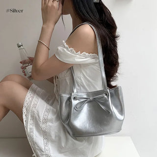Ribbon Ballet Core Wrinkle Leather Tote Bag (6 colors)