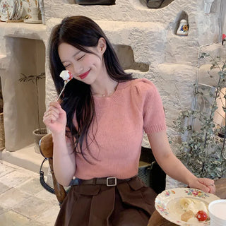 Bagel Puff Short-Sleeve Knit (3 colors)