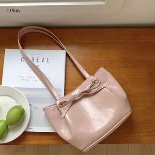 Ribbon Ballet Core Wrinkle Leather Tote Bag (6 colors)