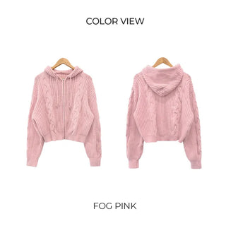 2-Way Twist Knit Hoodie (4 colors)