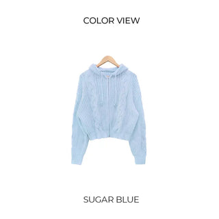 2-Way Twist Knit Hoodie (4 colors)