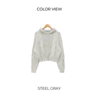 2-Way Twist Knit Hoodie (4 colors)
