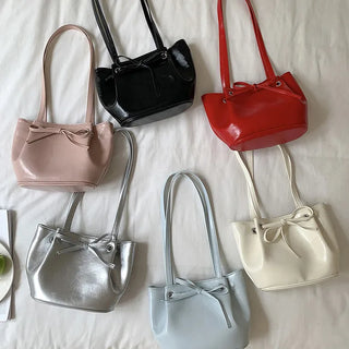 Ribbon Ballet Core Wrinkle Leather Tote Bag (6 colors)