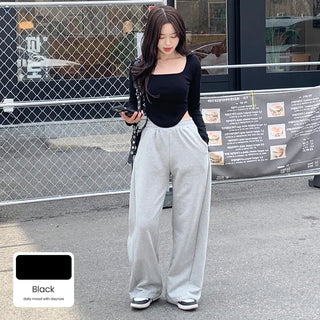 Round Cropped Square Neck T-Shirt (4 colors)