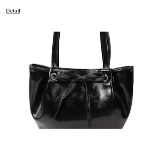 Ribbon Ballet Core Wrinkle Leather Tote Bag (6 colors)