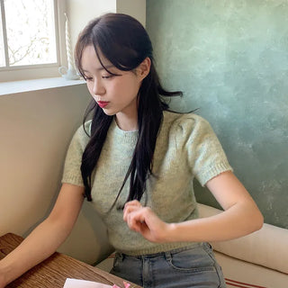 Bagel Puff Short-Sleeve Knit (3 colors)