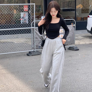 Round Cropped Square Neck T-Shirt (4 colors)