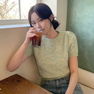 Bagel Puff Short-Sleeve Knit (3 colors)