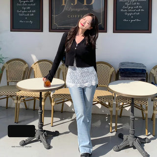 Ribbed V-neck cardigan (6 colors)