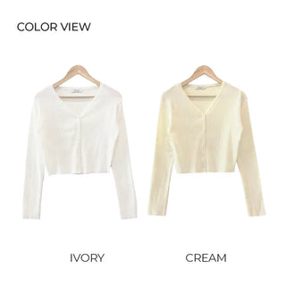 Ribbed V-neck cardigan (6 colors)