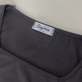 Round Cropped Square Neck T-Shirt (4 colors)