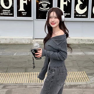 Sailor collar cardigan (6 colors)