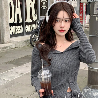 Sailor collar cardigan (6 colors)