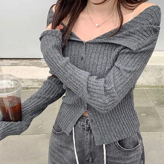 Sailor collar cardigan (6 colors)