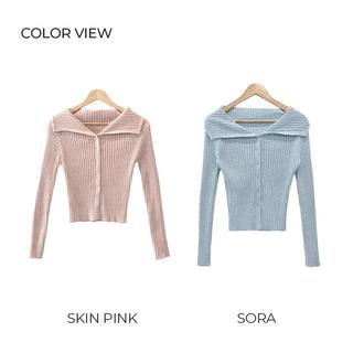 Sailor collar cardigan (6 colors)