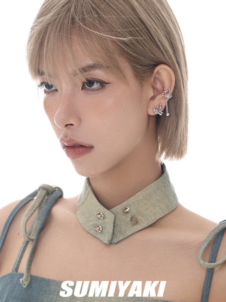 Metal Butterfly Exquisite Silver Earrings