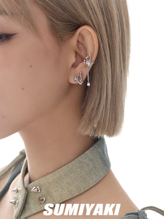 Metal Butterfly Exquisite Silver Earrings