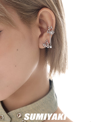 Metal Butterfly Exquisite Silver Earrings
