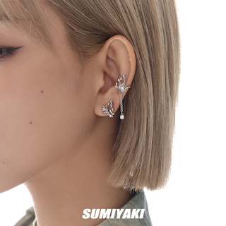 Metal Butterfly Exquisite Silver Earrings