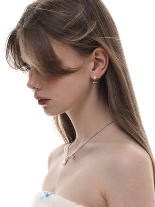 Pink Rose crome Earrings