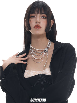 Multi-layer pearl necklace