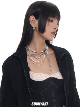 Multi-layer pearl necklace