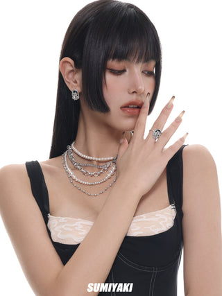 Multi-layer pearl necklace