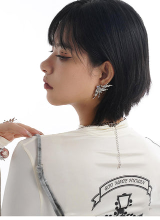 Liquid metal butterfly earrings