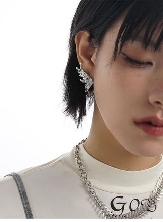 Liquid metal butterfly earrings