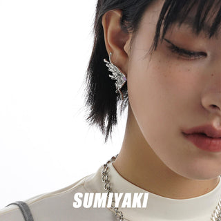 Liquid metal butterfly earrings