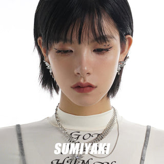 Liquid metal butterfly earrings