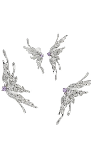 Liquid metal butterfly earrings