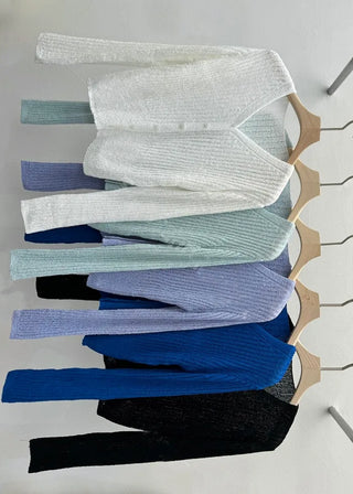 Cropped knit cardigan