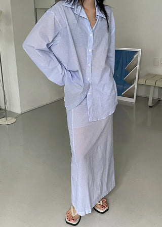summer stripe long sk (3c)