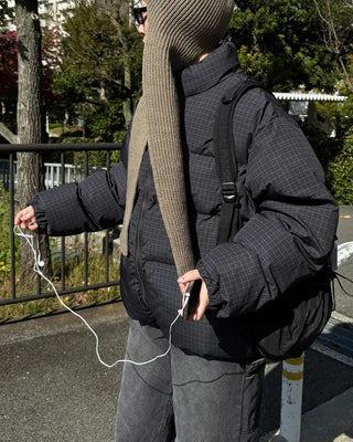 Checked padded jumper