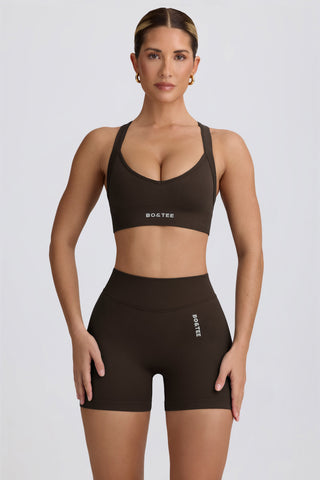 Super Sculpt Seamless Mini Shorts in Brown