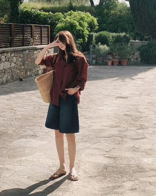 Striped Border Shirt Blouse