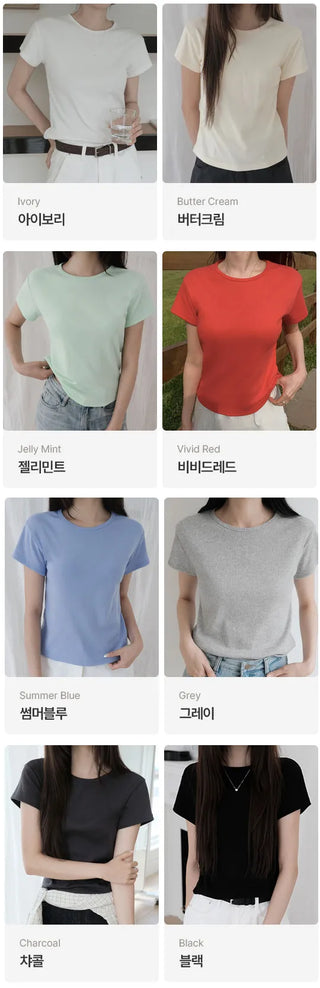 [8 colors] Basic T-shirt