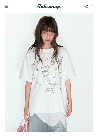 [TAKEANAP] printed loose tee