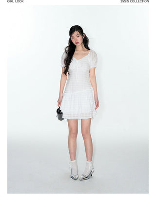 [TAKEANAP] plaid V-neck dress