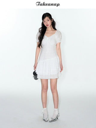 [TAKEANAP] plaid V-neck dress