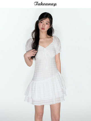[TAKEANAP] plaid V-neck dress