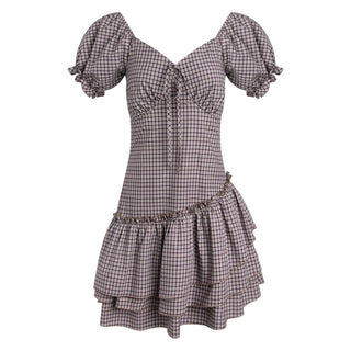 [TAKEANAP] plaid V-neck dress