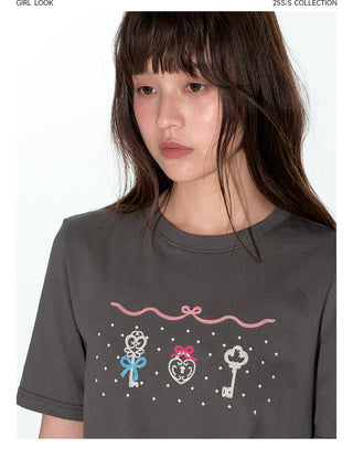 [TAKEANAP] embroidery key tee
