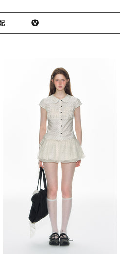 [TAKEANAP] polka dot mesh culottes