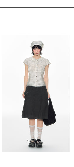 [TAKEANAP] polka dot mesh culottes