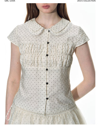 [TAKEANAP] polka dot mesh culottes