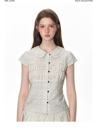[TAKEANAP] polka dot mesh culottes