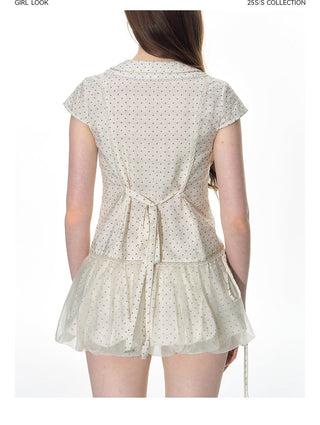 [TAKEANAP] polka dot mesh culottes